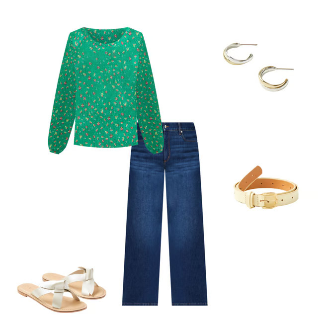 Floral Draped Sleeve Top | LOFT