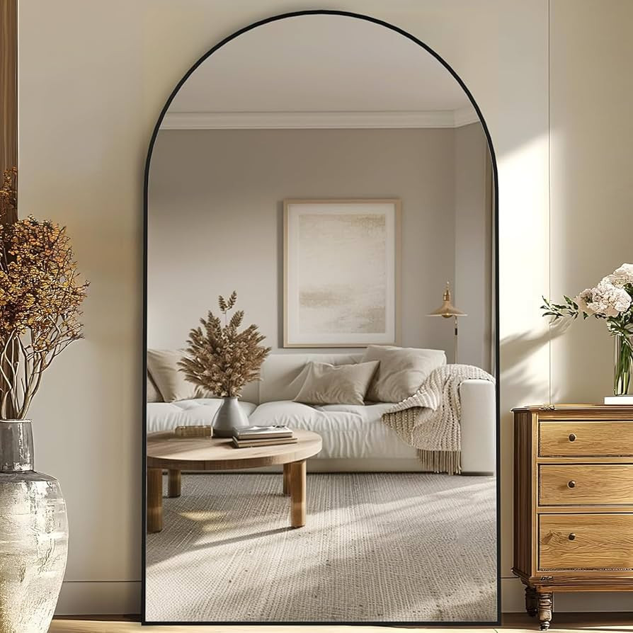 Full Length Mirror, 91"x46" Oversized Floor Mirror Freestanding, Full Body Floor Standing Mirrors... | Amazon (US)