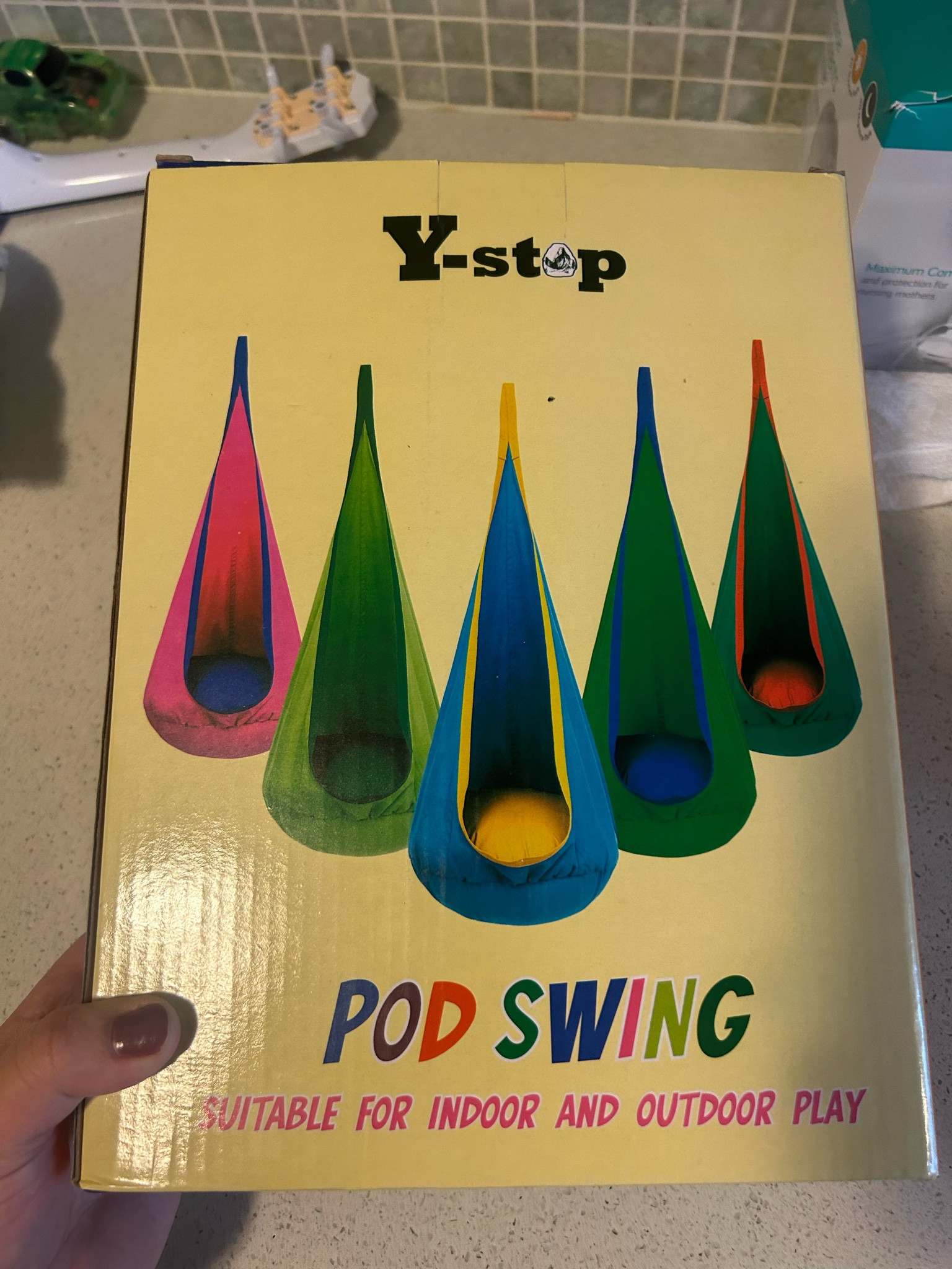 OUTREE Kids Pod Swing Seat Cotton Child Hammock Chair for Indoor and Outdoor use (Blue)