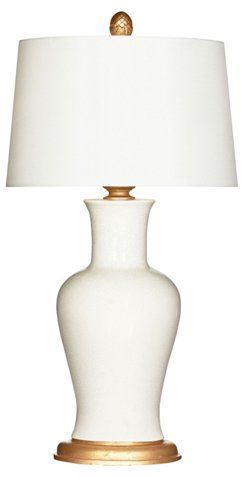 Shiloh Table Lamp, Cream Glaze | One Kings Lane