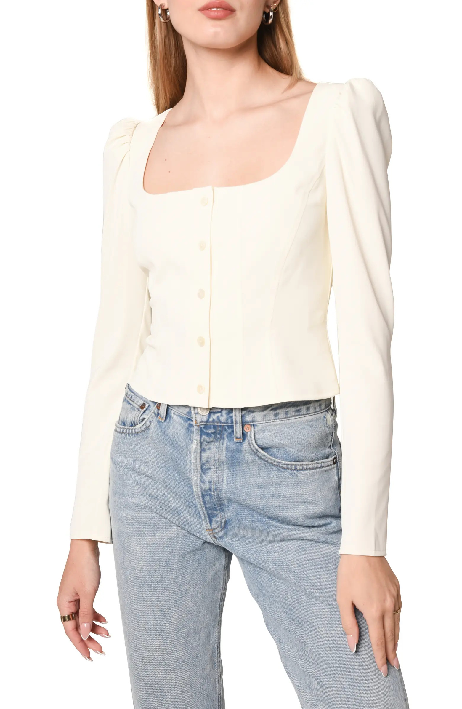 Unforgettable Long Sleeve Puff Shoulder TopWAYF | Nordstrom