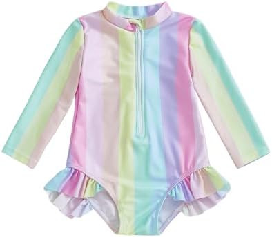 Toddler Baby Girl Swimsuit Infant Long Sleeve One Piece Bathing Suit Rash Guard Swim Suit Cute Su... | Amazon (US)