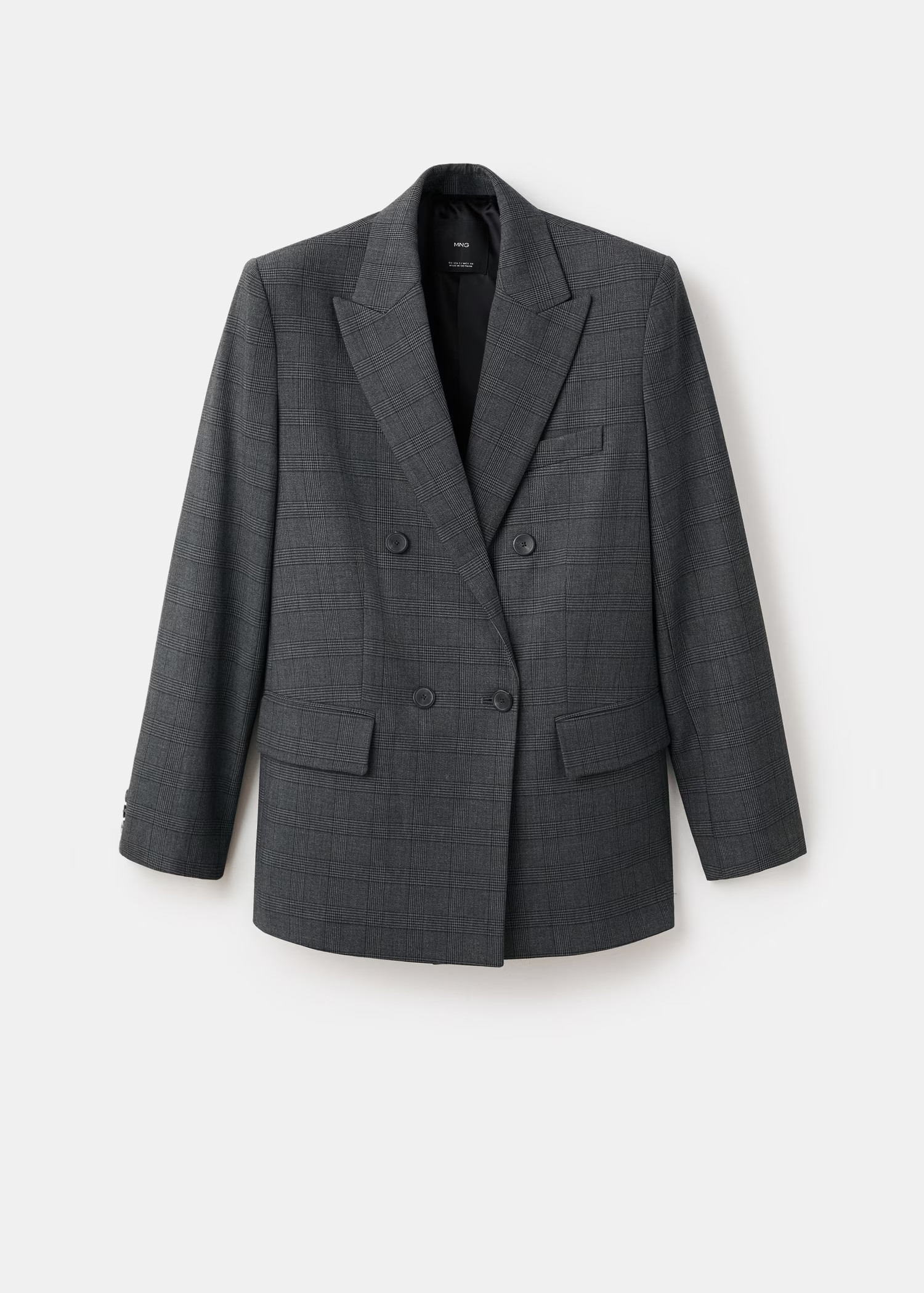 Double-breasted check suit jacket | MANGO (UK)