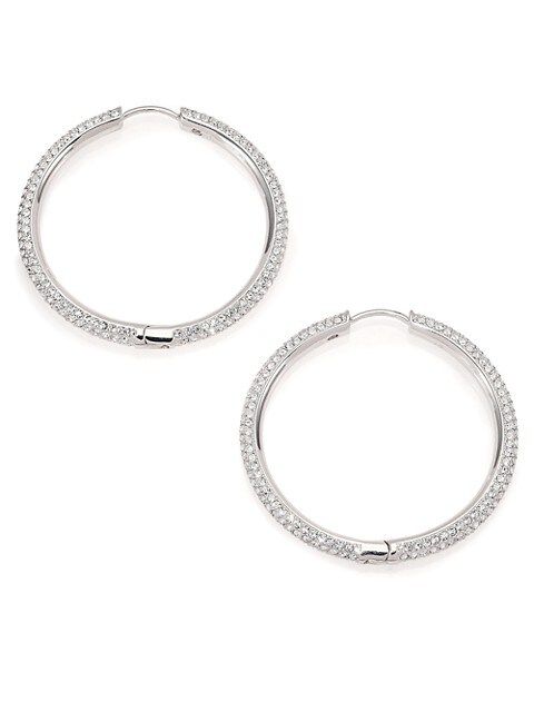 Pavé Hoop Earrings/1.4" | Saks Fifth Avenue
