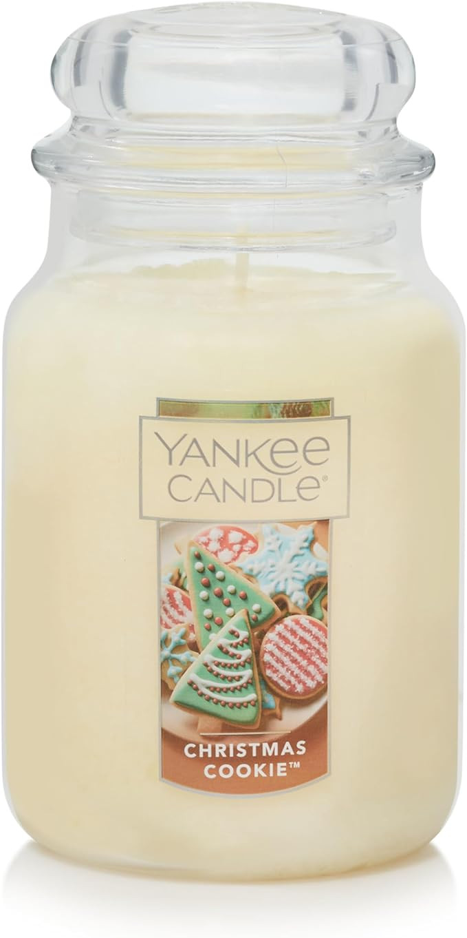 Yankee Candle Christmas Cookie Scented, Classic 22oz Large Jar Single Wick Candle, Over 110 Hours... | Amazon (US)