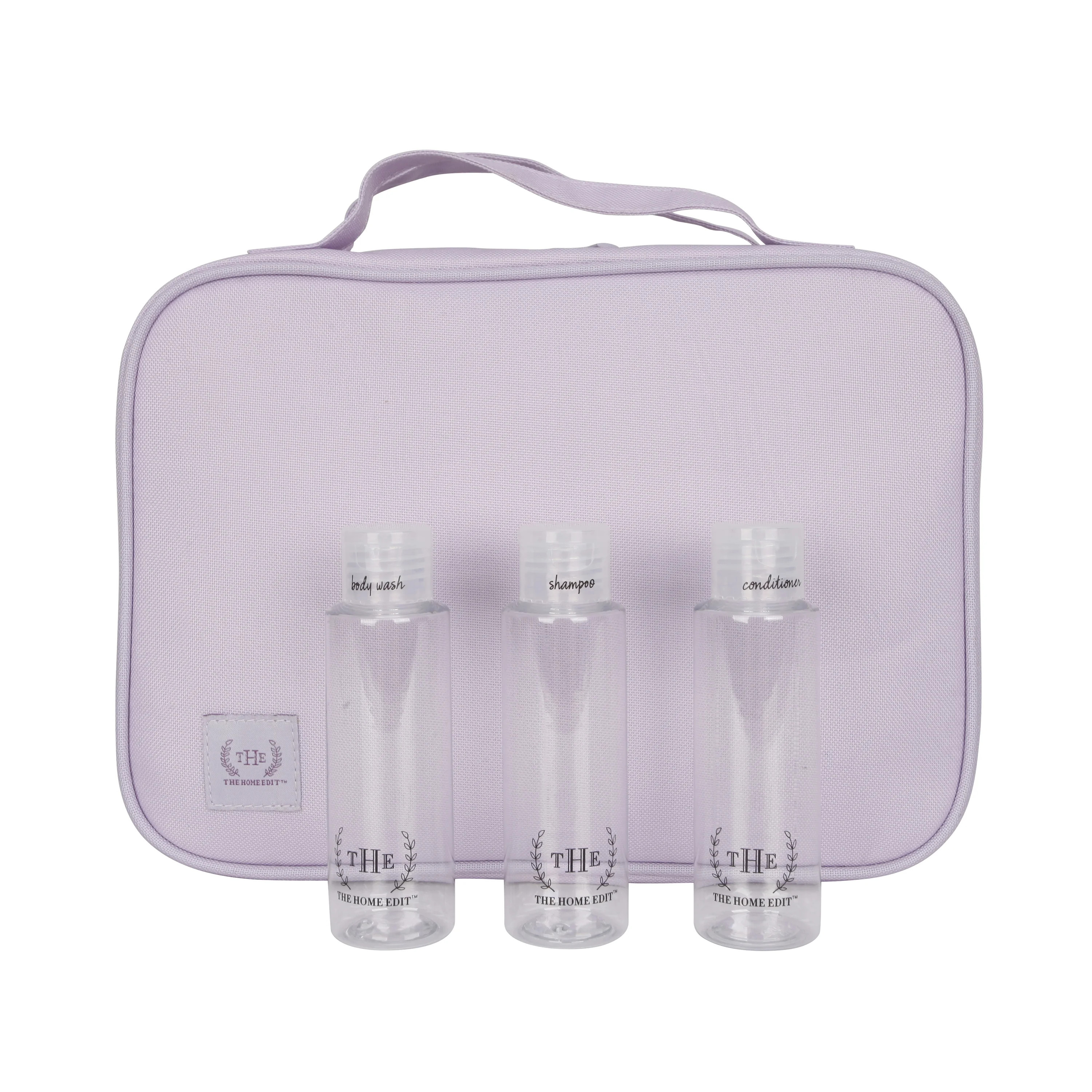 The Home Edit Expandable Hanging Toiletry Bag with 3 Toiletry Bottles, Lavender | Walmart (US)