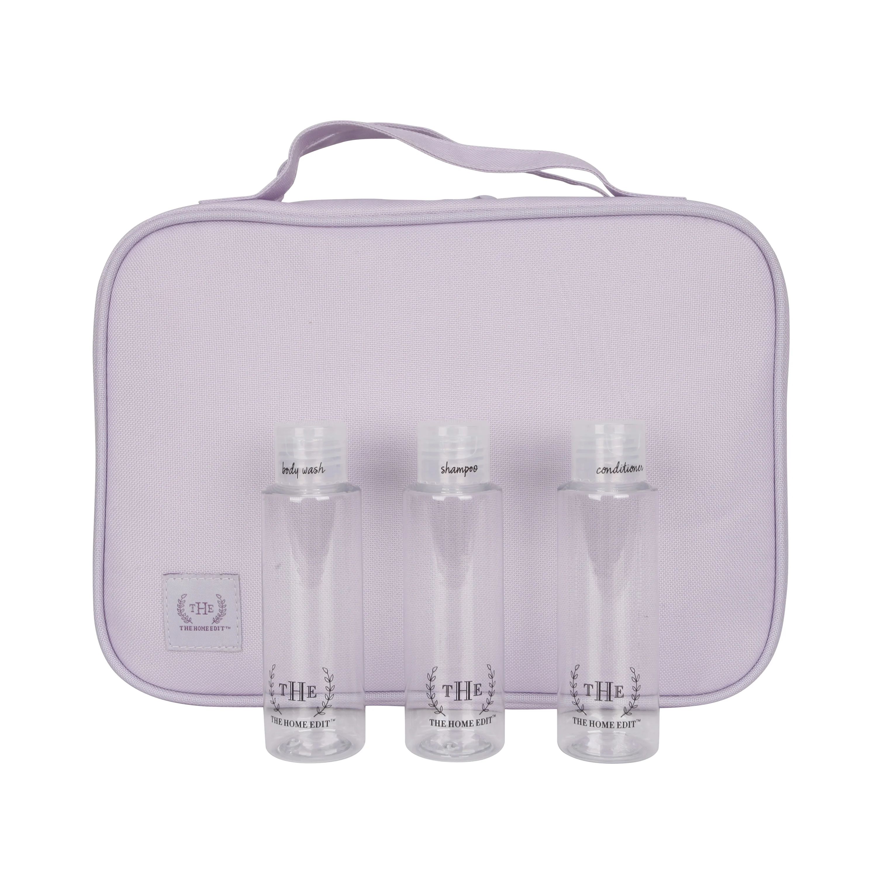 The Home Edit Expandable Hanging Toiletry Bag with 3 Toiletry Bottles, Lavender - Walmart.com | Walmart (US)