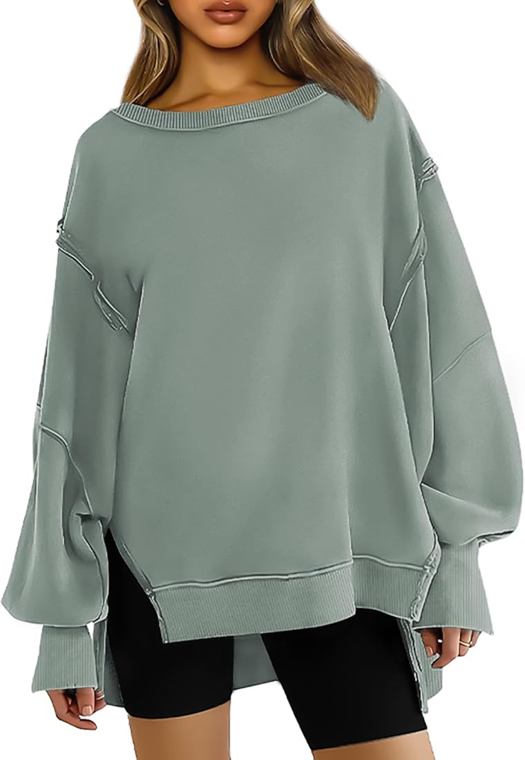 Womens Oversized Crewneck Sweatshirts Hoodies Fall Outfits Fashion Teen Girls Y2k Winter Clothes | Amazon (US)
