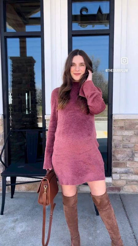 Amazon over the knee boots fit tts and stay up on the leg no problem! Don’t size up unless you want to wear thick socks with them. Dress & purse are old so I linked similar options from Amazon 

#LTKshoecrush #LTKunder50 #LTKbump
