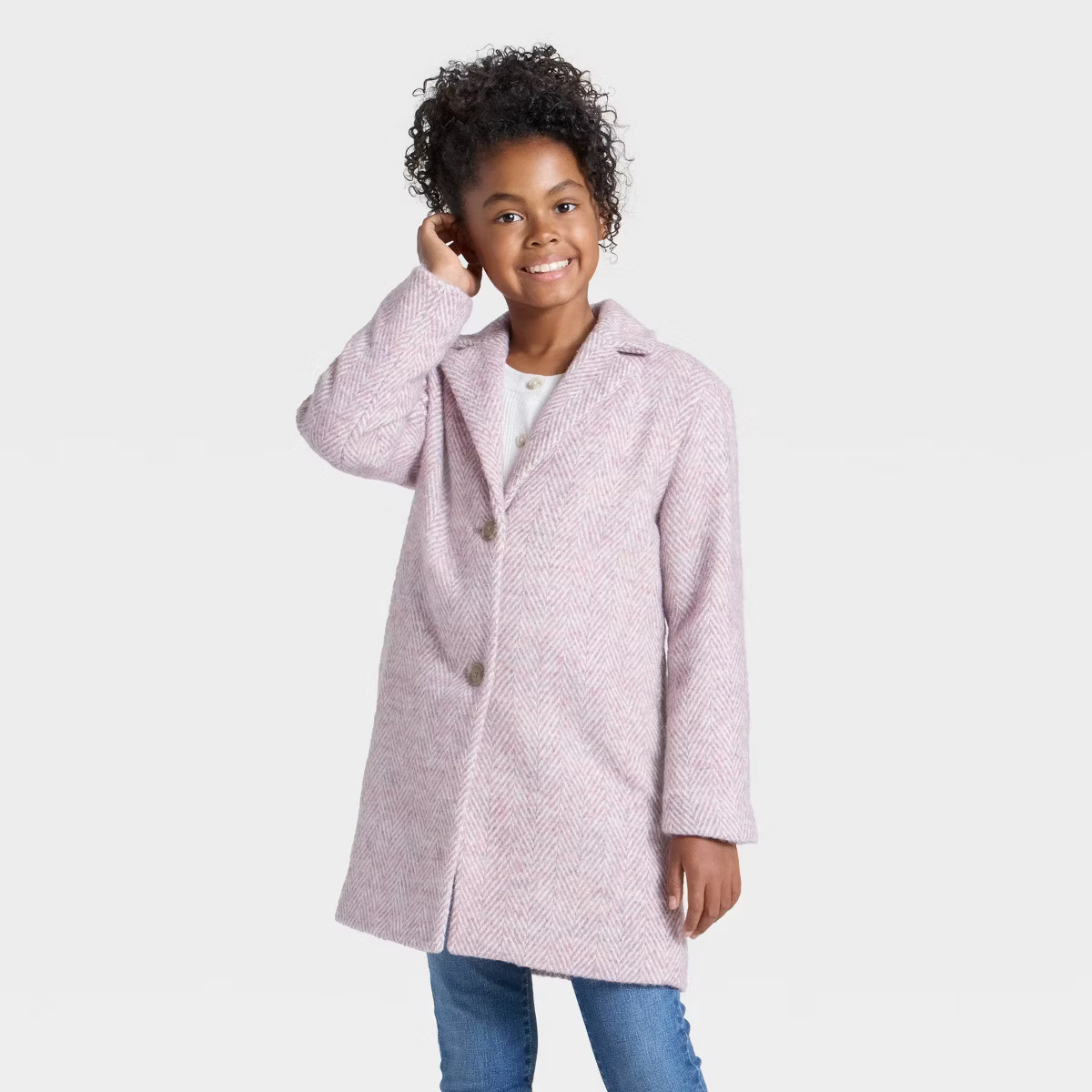 Girls' Faux Wool Jacket - Cat & Jack™ Mauve XXL | Target