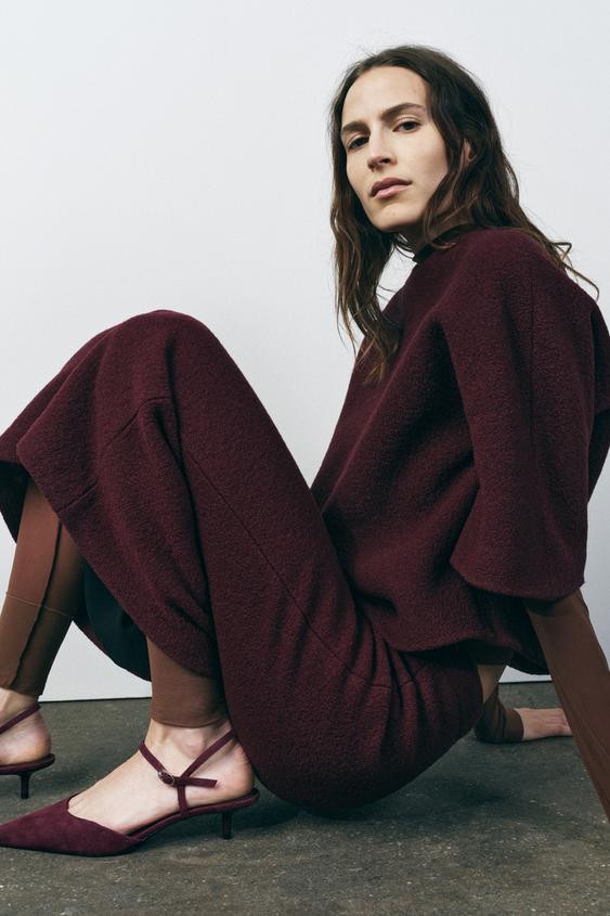 SUEDE KITTEN HEEL SLINGBACKS | Zara US