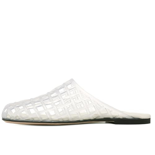 Clear Jelly Shoes for Women Slip on Jelly Mesh Slides Comfortable Closed Toe Flats Sandals Summer... | Amazon (US)