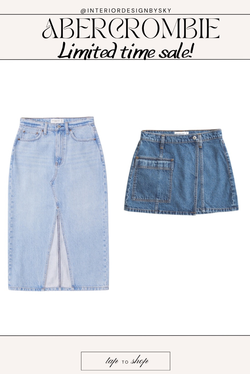 Denim skirt finds on sale from Abercrombie & Fitch! 

#LTKSeasonal #LTKFind #LTKsalealert