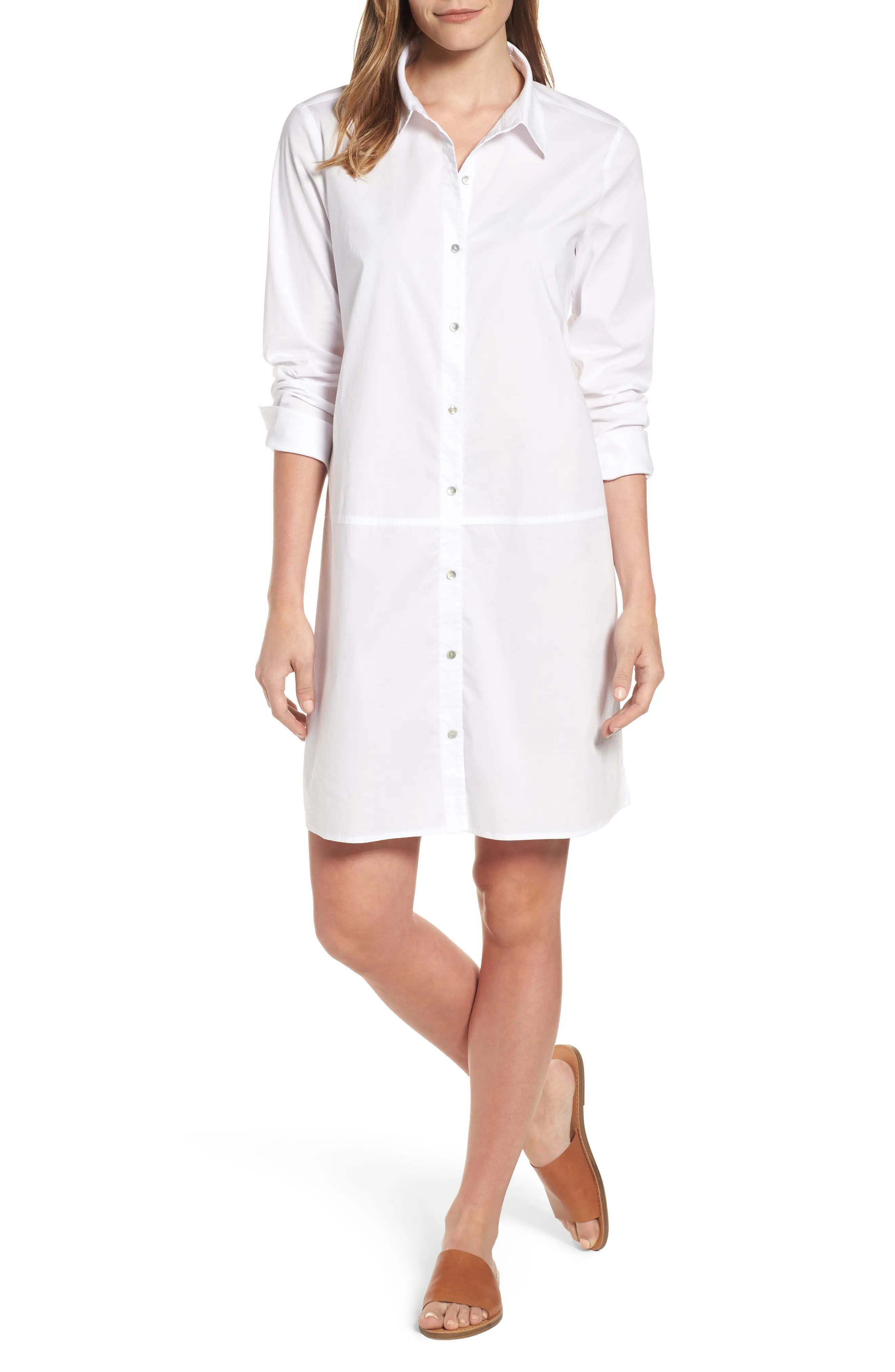 Stretch Organic Cotton Shirtdress | Nordstrom