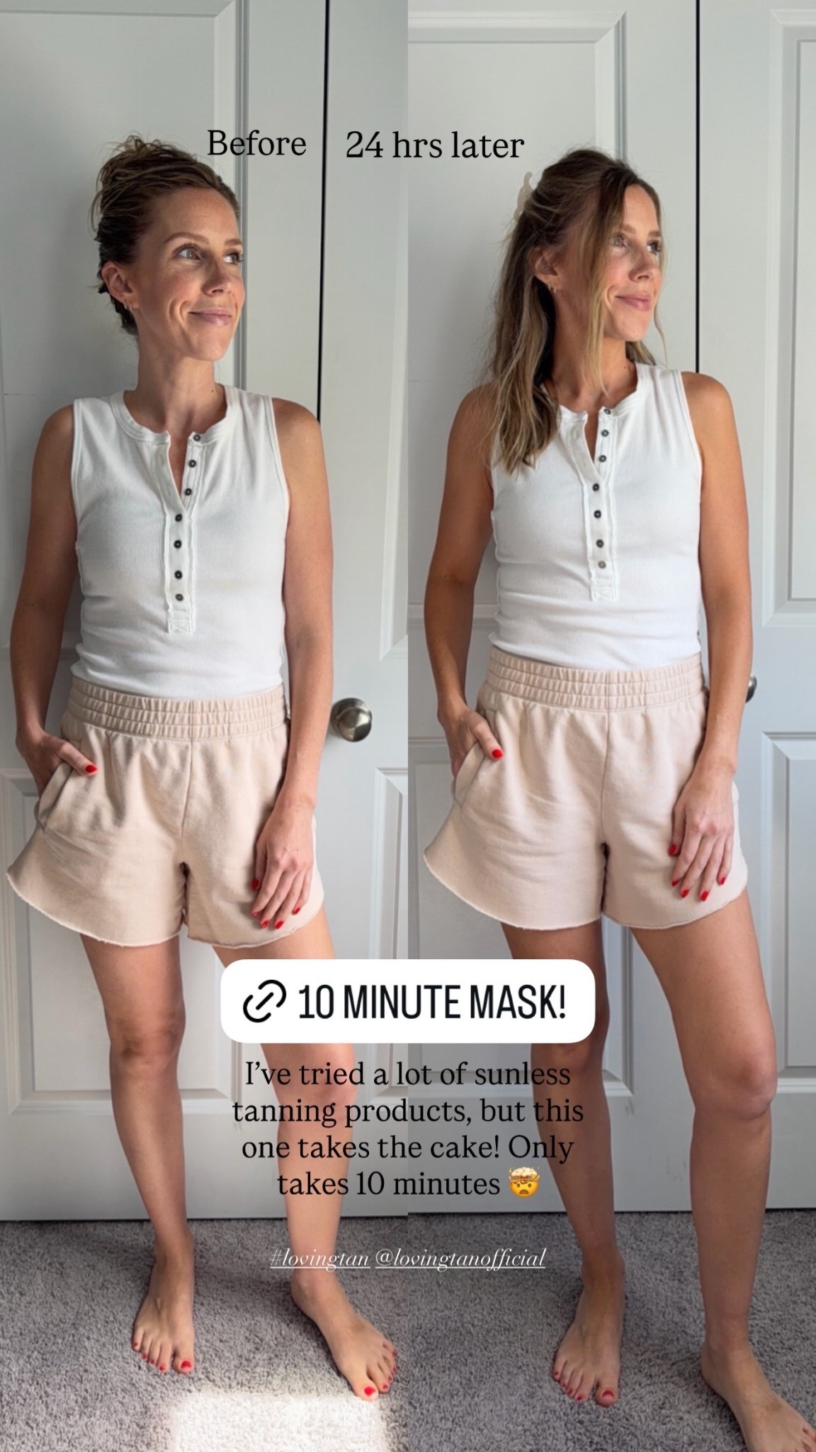 This 10 minute tanning mask is so good!! Use LAURENB for a free mitt with purchase 