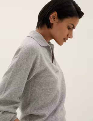 Collared Relaxed Jumper with Wool | M&S Collection | M&S | Marks & Spencer (UK)