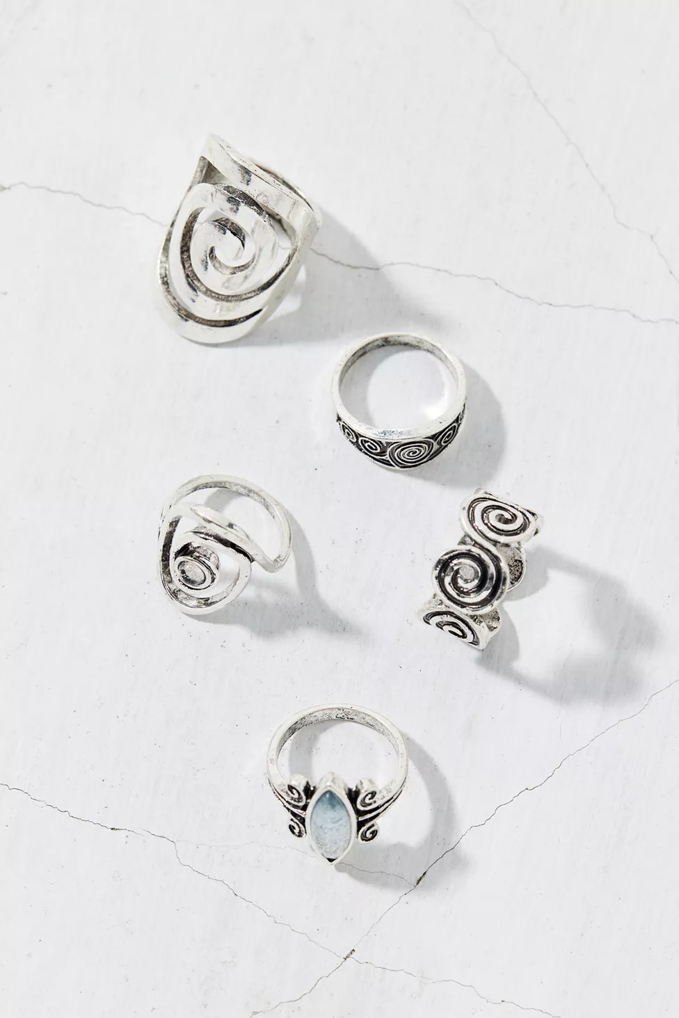 Statement Stone Swirl Ring Set | Urban Outfitters (US and RoW)