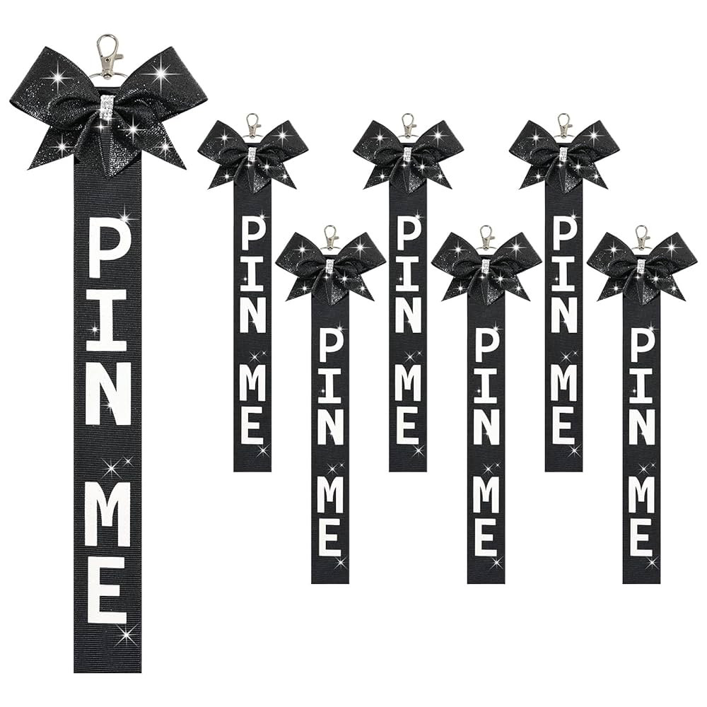 6 PCS Cheer Pin Me Ribbon Cheer Bag Bow Keychain with Rhinestones Bow Pin Me Cheer Competition fo... | Amazon (US)