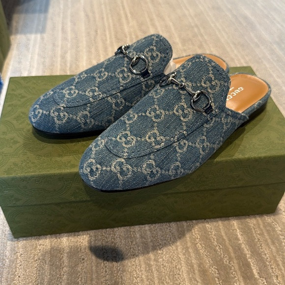 Brand new Gucci denim slip in loafer 36.5 36 | Poshmark