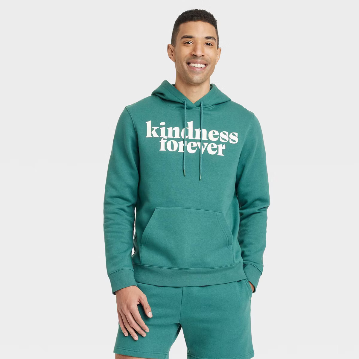 Men's Kindness Forever Hooded Sweatshirt - Goodfellow & Co™ Green S | Target