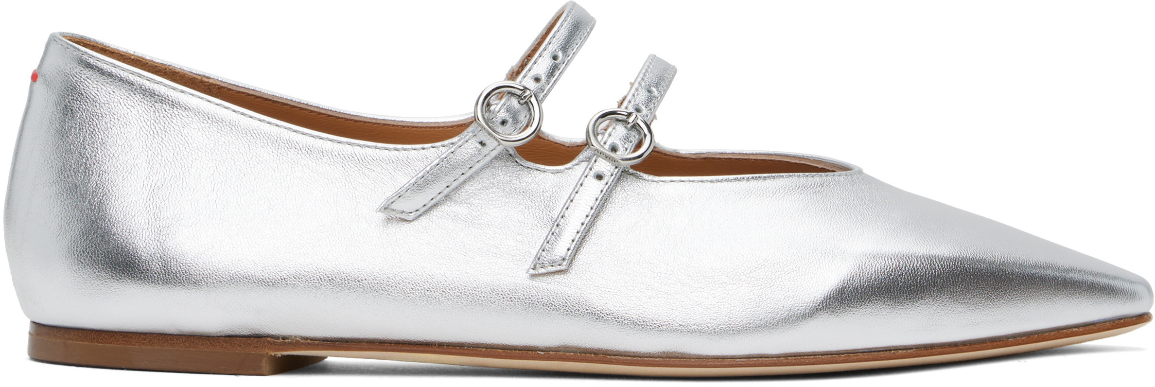 Aeyde Silver Franny Ballerina Flats | SSENSE