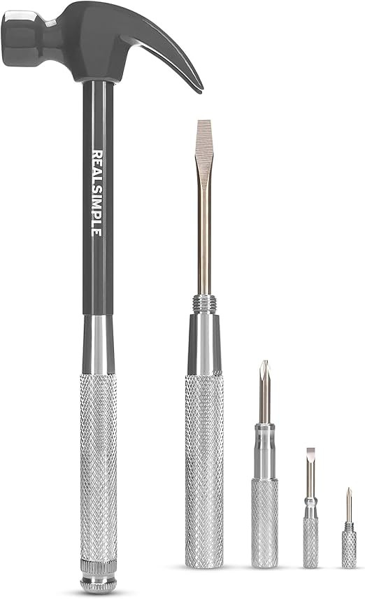 Real Simple All You Need 6-in-1 Hammer and Screwdriver Set. Ultimate Household Multi-Tool (Silver... | Amazon (US)