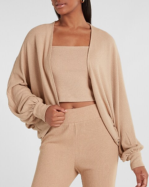 Cozy Ribbed Cocoon Cardigan | Express