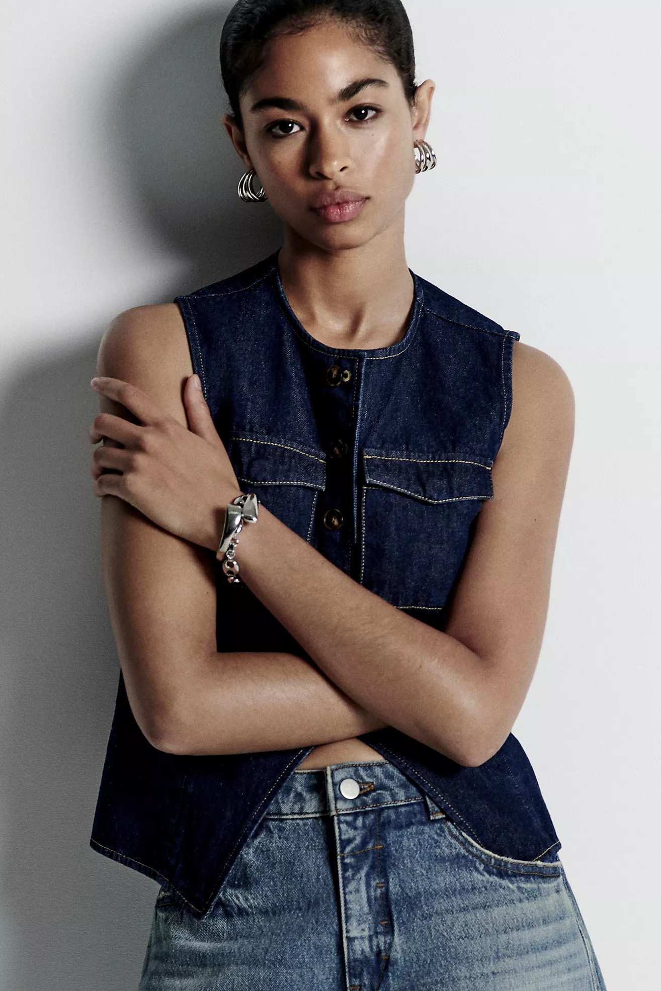 Mare Mare Tailored Denim Vest | Anthropologie (US)