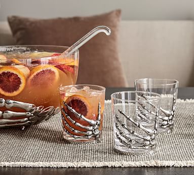 Skeleton Hand Double Old Fashioned Glass | Pottery Barn (US)