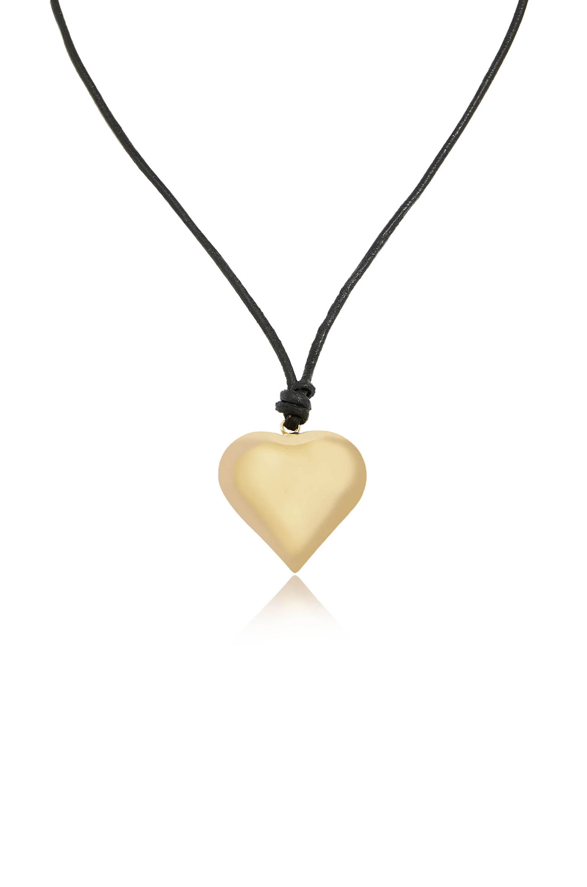 18k Gold Plated Heart Pendant Adjustable Cord Necklace | Ettika