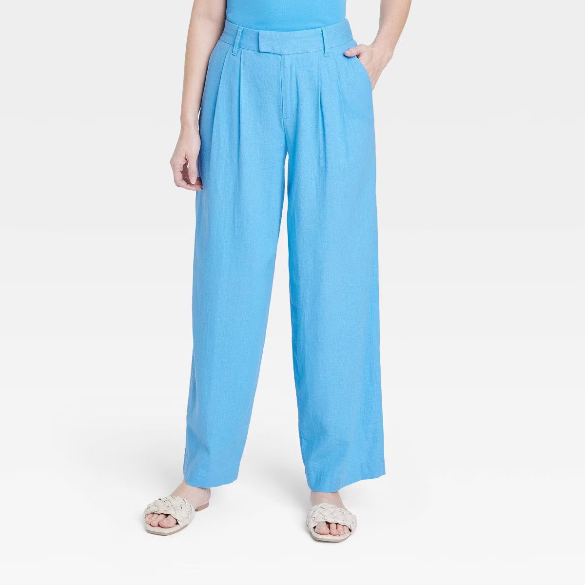 Women's High-Rise Linen Wide Leg Fluid Pants - A New Day™ | Target