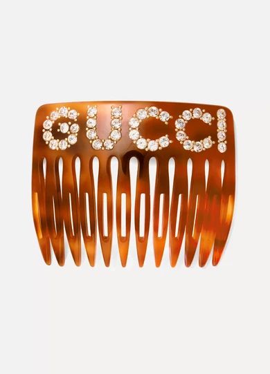 Gucci - Resin And Crystal Hair Slide - Tortoiseshell | NET-A-PORTER (UK & EU)