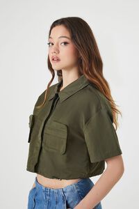 Cropped Nylon Pocket Shirt | Forever 21