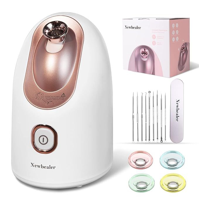Newbealer Mini Aroma Face Steamer, 160ml Nano Ionic Hot Mist Facial Humidifier Atomizer, Home Sau... | Amazon (US)