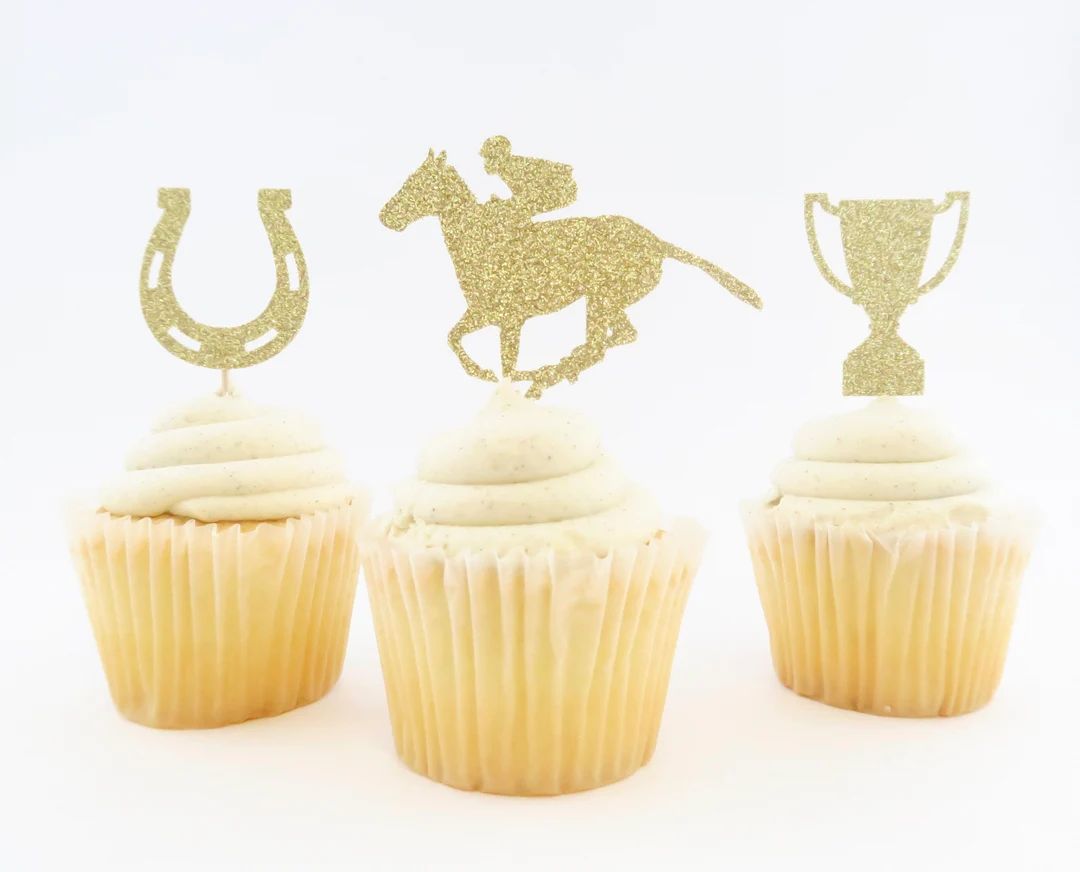 Kentucky Derby Cupcake Toppers Equestrian Cupcake Toppers Horse Cupcake Toppers - Etsy | Etsy (US)