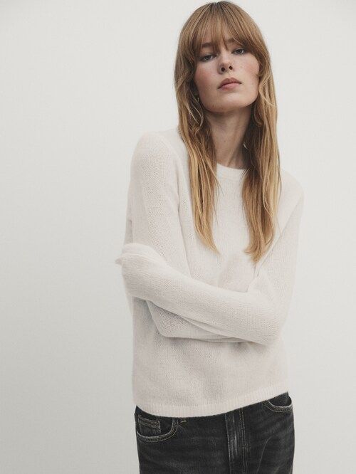 100% cashmere crew neck sweater | Massimo Dutti (US)