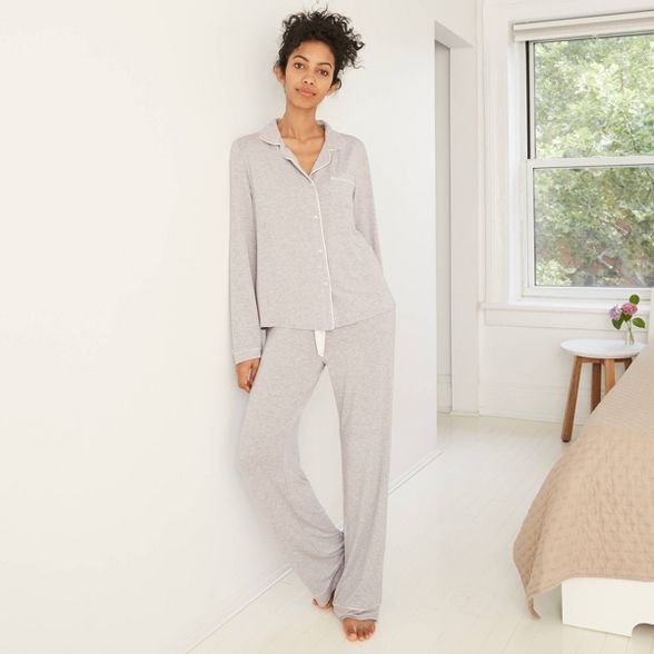 Women's Beautifully Soft Notch Collar Top and Pants Pajama Set - Stars Above™ | Target