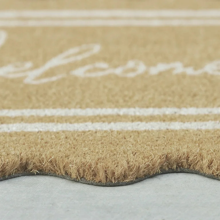 My Texas House Welcome Natural Scalloped Edge and Border Outdoor Coir Doormat, 18" x 30" | Walmart (US)