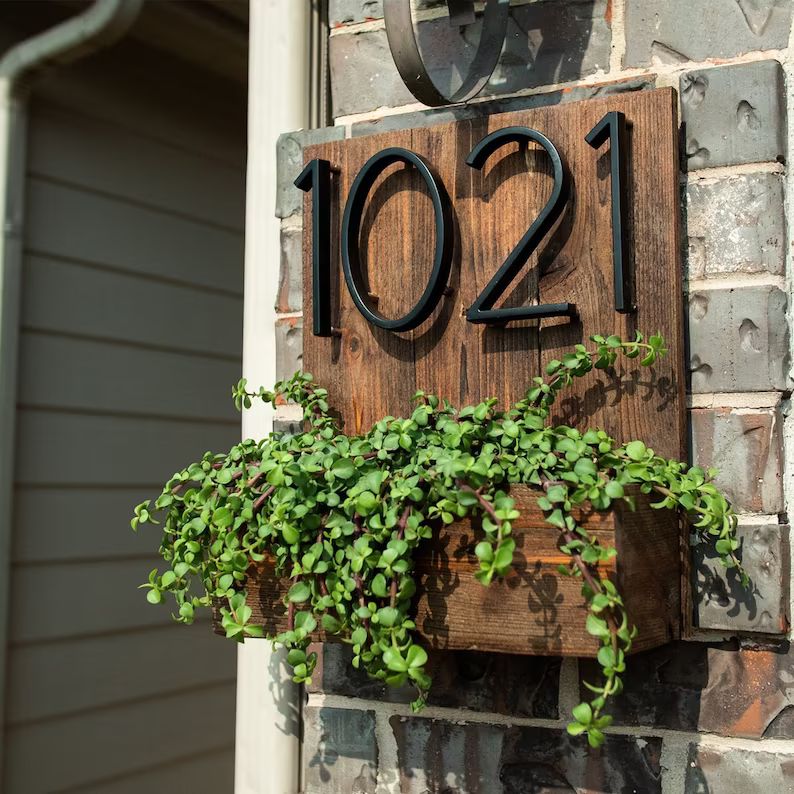 House Number Planter Box, Address Planter Box, address number Plaque, house numbers, Hanging Plan... | Etsy (US)