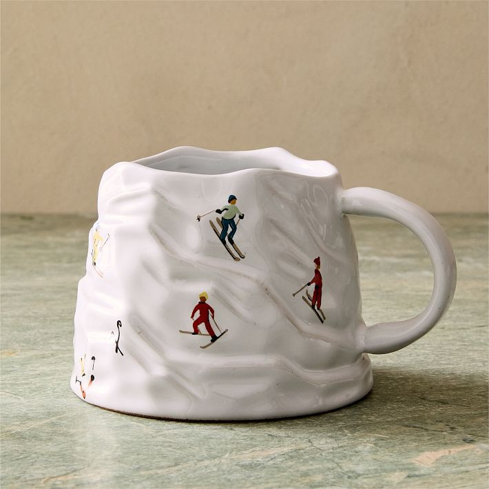 Holiday Skiers Stoneware Figural Mug | West Elm (US)