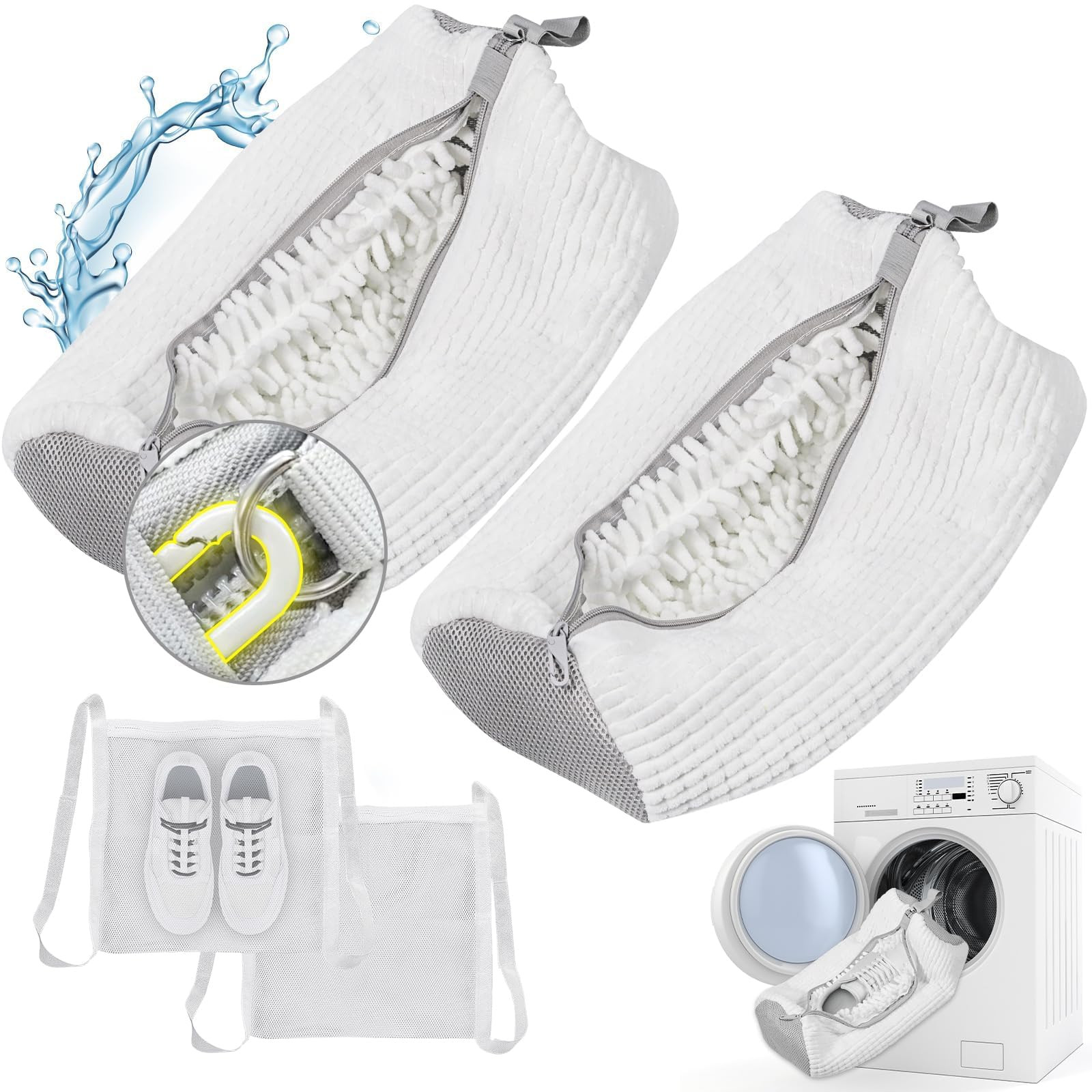 Shoe Washing Machine bag, Shoe Laundry Bag for Washer and Dryer, Include Dry Net Bag, Reusable an... | Amazon (US)
