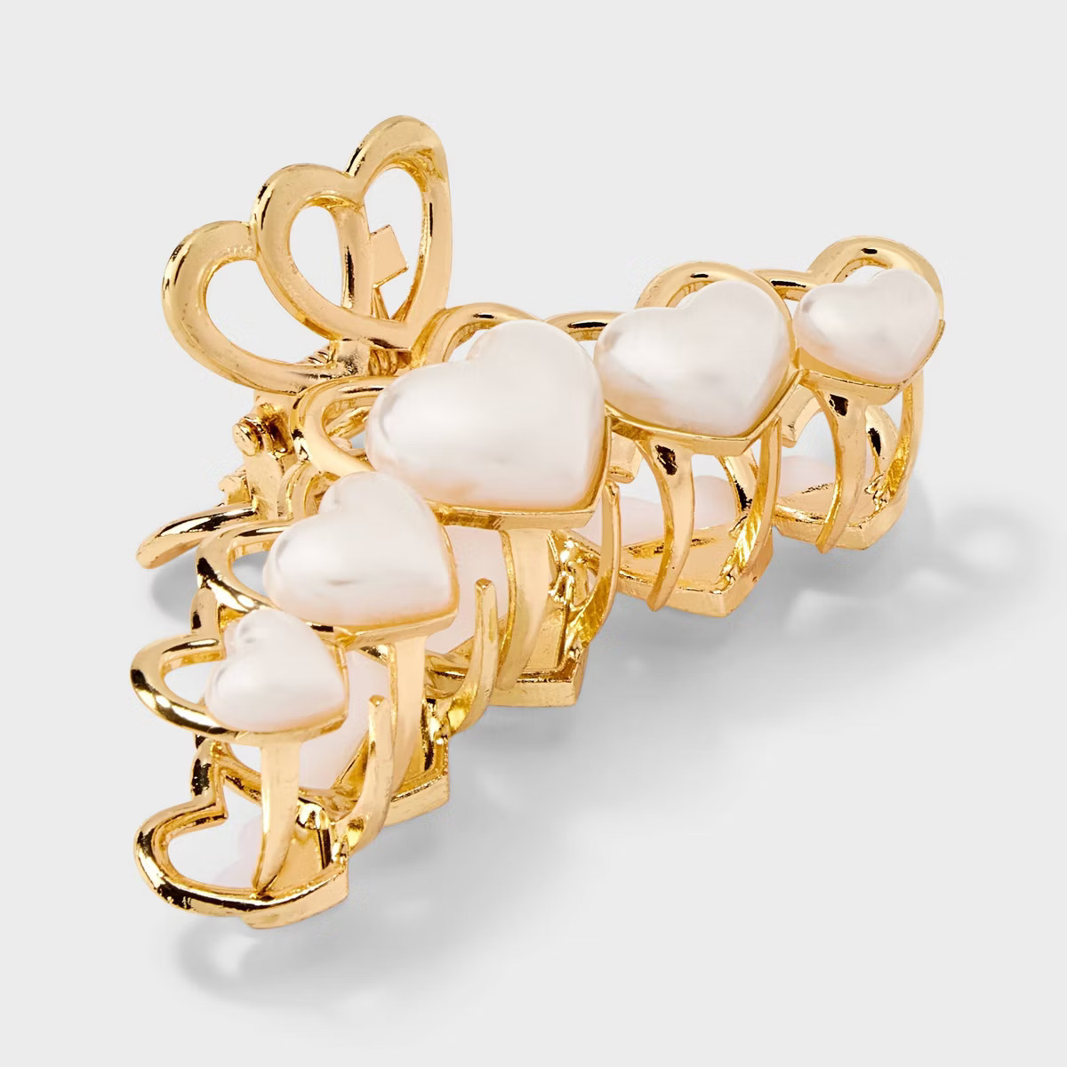 Pearled Hearts Claw Hair Clip - Wild Fable™ Gold | Target