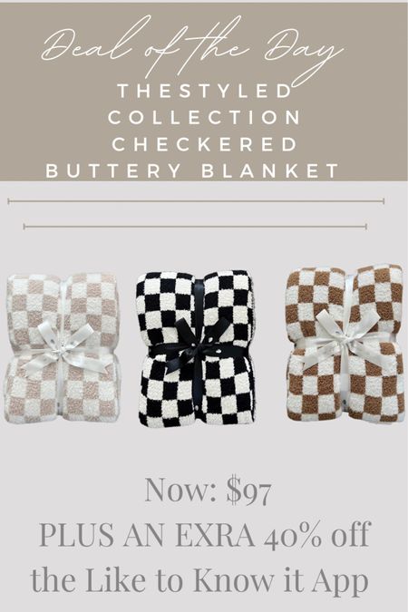Deal of the day. The softest blanket on sale and an extra 40% off using the like to know it all. The perfect throw blanket for the holidays. #ltkdeal #throwblankets #holidayblankets #giftideas #giftideas #holidaygiftguide #winterdecor #cozyblanket

#LTKhome #LTKsalealert #LTKCyberweek