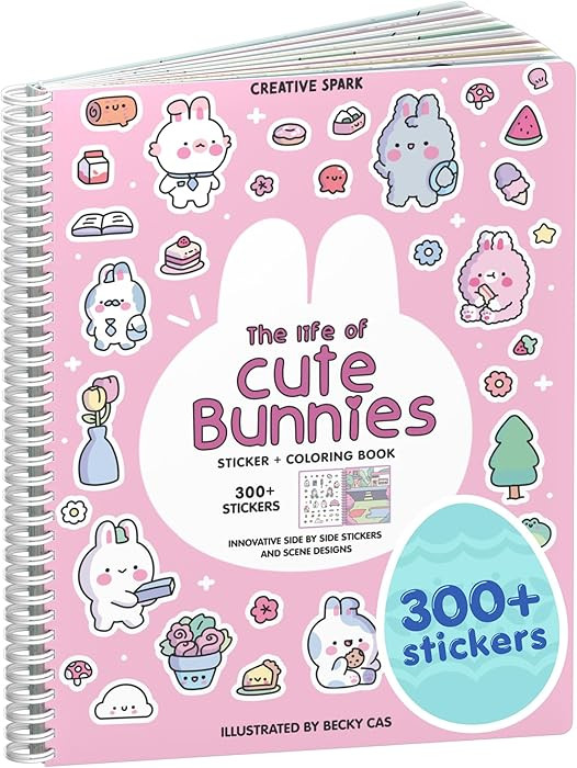 Life of Cute Bunnies 300+ Kids Sticker Book by Cupkin Toddler Airplane Travel Coloring and Sticke... | Amazon (US)