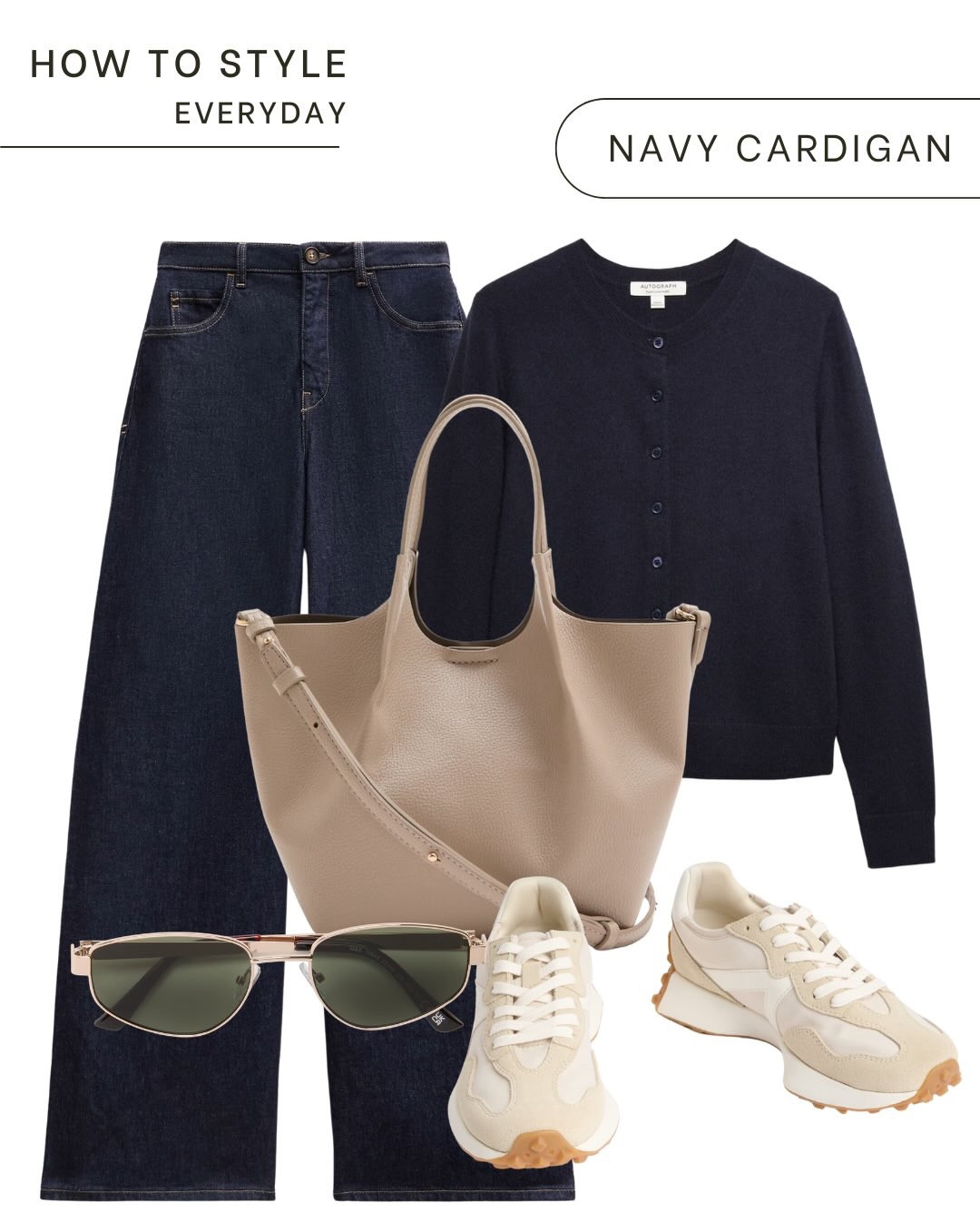 How to style a navy cardigan 3 simple ways.

This classic piece works for so many situations and it’s a great staple to keep in a simple wardrobe. Here are three easy outfit ideas built around the same navy cardigan:

Casual – paired with relaxed wide-leg jeans, neutral trainers and a soft beige tote for an effortless everyday look.

Work – styled with tailored cream trousers, simple loafers and a structured bag for a clean, smart office outfit.

Dinner – worn with dark denim, brown loafers and simple jewellery for a relaxed but slightly elevated evening look.

Simple, classic pieces like this make getting dressed much easier because the same item can work across completely different outfits.

The woman shown in the images is an AI model used to visualise the outfits.

#howtostyle #outfitideas #capsulewardrobe #everydayoutfits #workoutfitideas classicstyle minimalstyle smartcasualstyle timelessfashion effortlessstyle springoutfits wardrobestaples