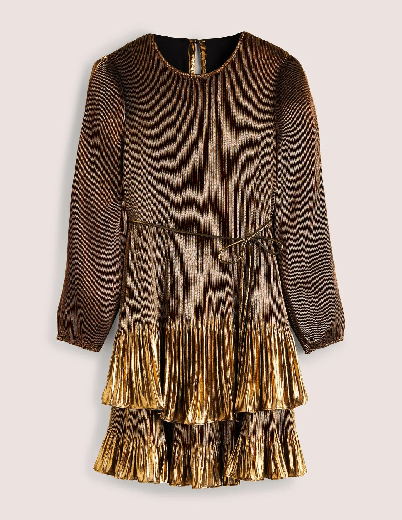 Plisse Mini Dress - Black Gold | Boden (US)
