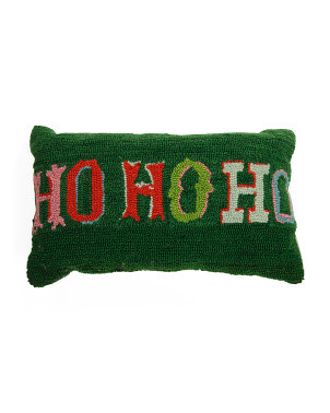 16x26 Hand Hooked Ho Ho Ho Pillow | TJ Maxx