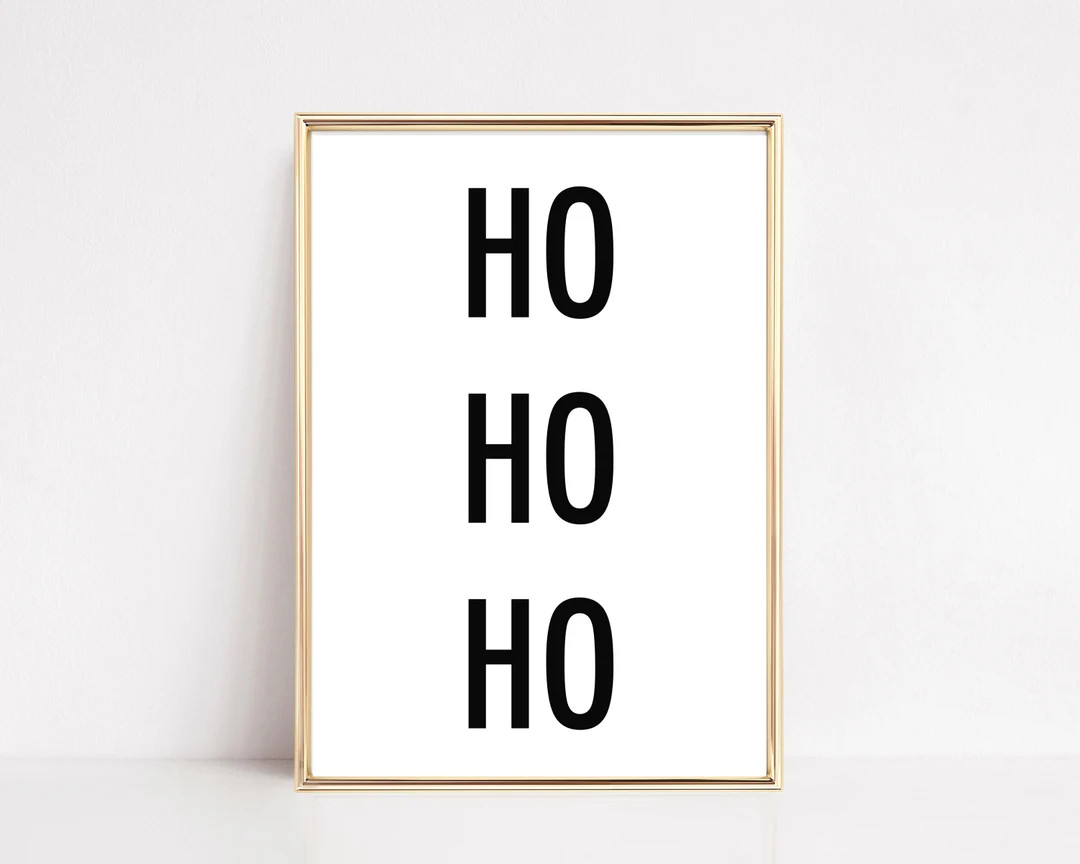 ho ho ho print | christmas printable wall decor  | christmas print | holiday decor | modern chris... | Etsy (US)