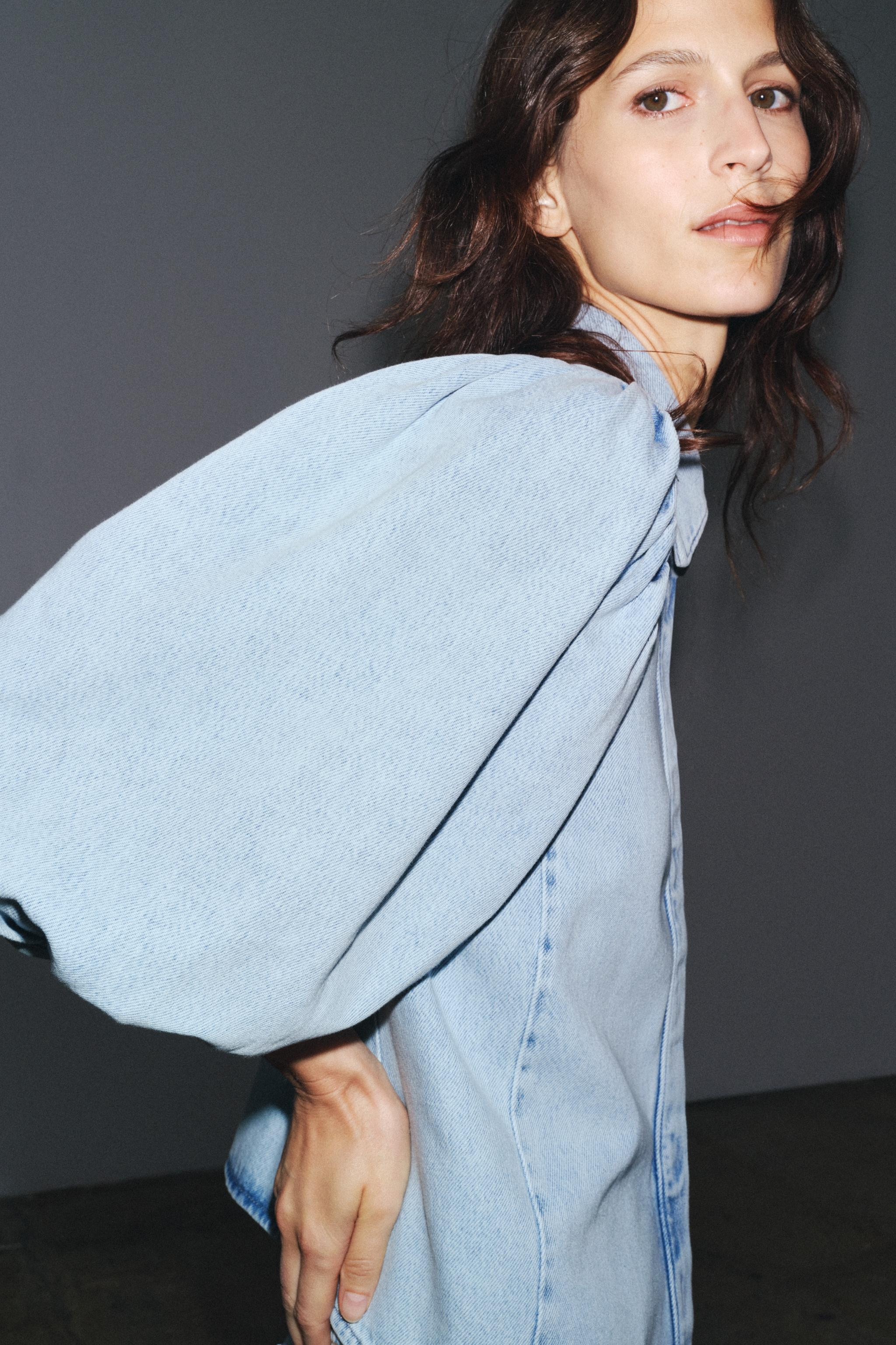 ZW COLLECTION DENIM BLOUSE | Zara US