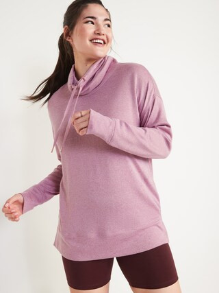 Cowl-Neck Mélange Tunic Sweater for Women | Old Navy (US)